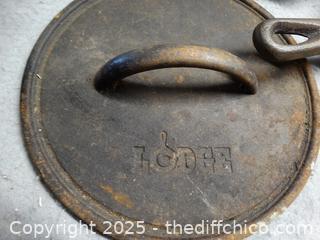 2 Cast Iron Pans W/Lodge Lid