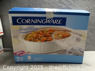 NIB CorningWare French White Dish W/Lid