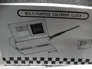 Multipurpose Calendars Clock NIB