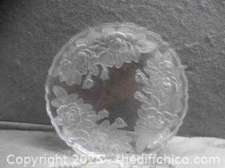 Glass Platter And Olive Dish