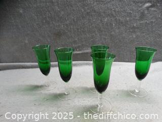 Fostoria Colonial Green Goblets