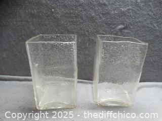 2 Glass Vases