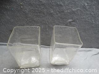 2 Glass Vases