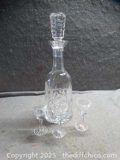 Crystal Decanter W/ Glasses