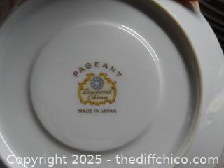 3 Saucers 8 Dessert Plates Pageant Diamond China