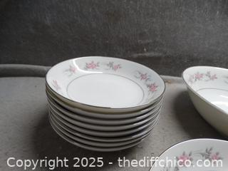 8 Dessert Cups, Large Salad Bowl 2 Salad Bowls Pageant Diamond China