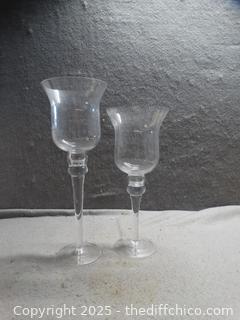 2 Glass Candle Holders
