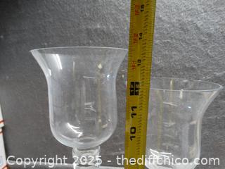 2 Glass Candle Holders
