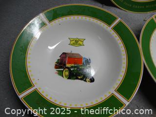 Vintage John Deere Dinner Set Pieces  2 Bowls And 1 Plate