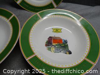 Vintage John Deere Dinner Set Pieces  2 Bowls And 1 Plate