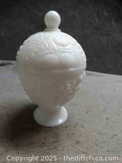 Milk Glass Candy Dish 