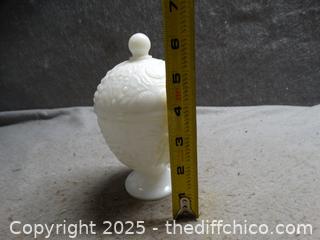 Milk Glass Candy Dish 