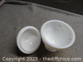 Milk Glass Candy Dish 