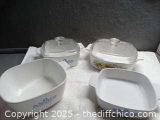 Corning ware and 2 lids 