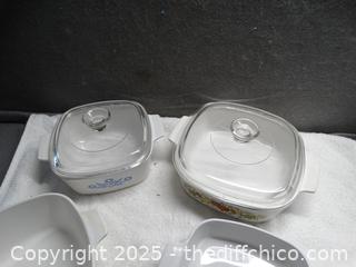 Corning ware and 2 lids 