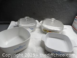 Corning ware and 2 lids 