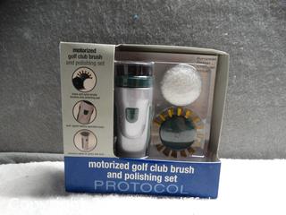 NIB Motorized Golf Club Brush And Polishing Set 