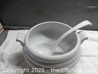 Soup Bowl With Ladle 