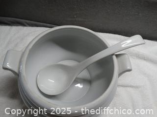 Soup Bowl With Ladle 