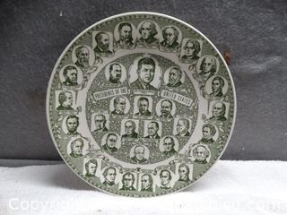 Our Nation's President Plate ( Kettle Springs Kilns)