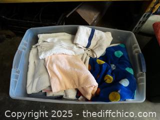 Large Tub Of Towels 