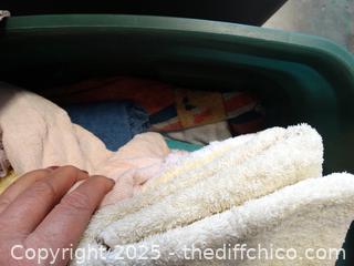 Green Tub Of Towels 
