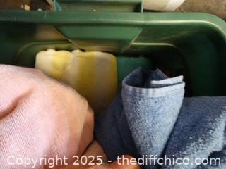 Green Tub Of Towels 