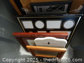 Gray Tub Of Picture Frames 
