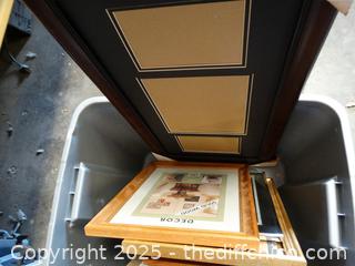 Gray Tub Of Picture Frames 