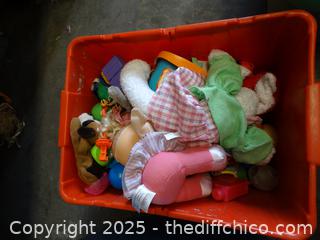 Orange Tub Of Toys 