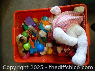 Orange Tub Of Toys 