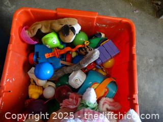 Orange Tub Of Toys 