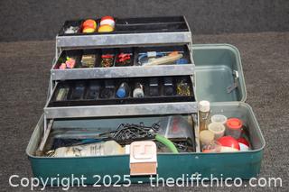 Tackle Box plus Contents-17in x 7in x 6in