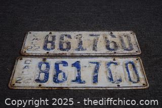 Set of CA 1922 License Plates