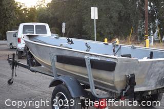 12 1/2ft Gregor Aluminum Boat, Trailer 