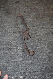 8in Cast Iron Vintage Money Hook