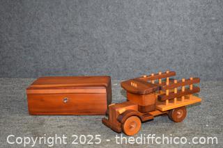 Wood Truck plus Cedar Box w/key