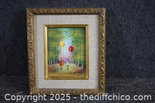 Framed Original Signed Certified-Balloon-Enamel on Copper