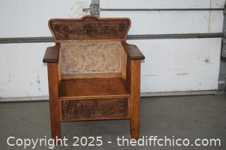 Vintage Hand Carved Chair-measurements below