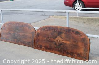 Headboard and Footboard Burl Wood-see pictures for measurements