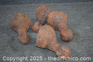 4 Vintage Cast Iron Feet