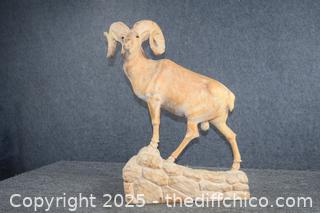 Desert Sheep Wood Carving