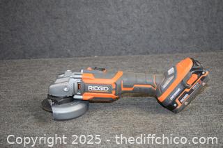 Ridgid Angle Grinder plus Battery