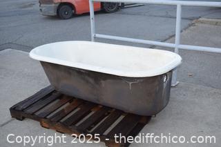 Cast Iron Tub-no feet-60in x 29 1/2in x 18 1/2in