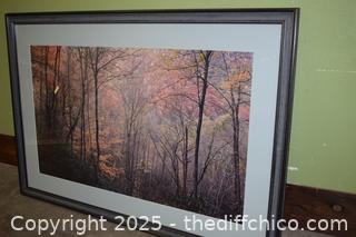 Framed Large Forest Print-64in x 43 3/4in