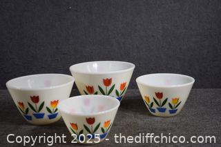 Vintage Fire King Nesting Tulip Bowls