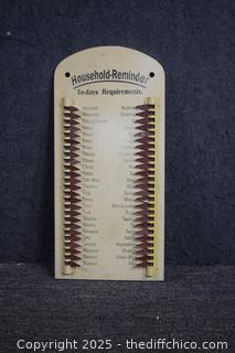 Vintage Household Reminder