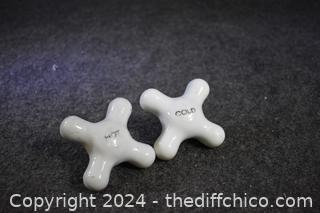 Porcelain Hot and Cold Knobs