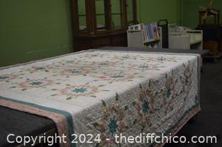 Hand Made Lone Star Quilt - 80in x 83in