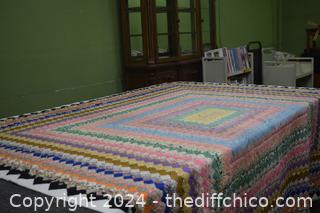 Hand Made Quilt - 94in x 90in